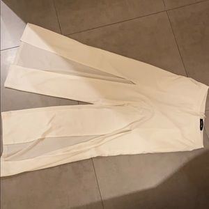 White dress pants - High slit wide high waisted